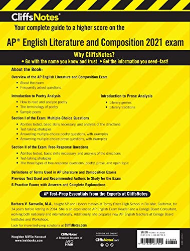 CliffsNotes AP English Literature and Composition 2021 Exam,Used