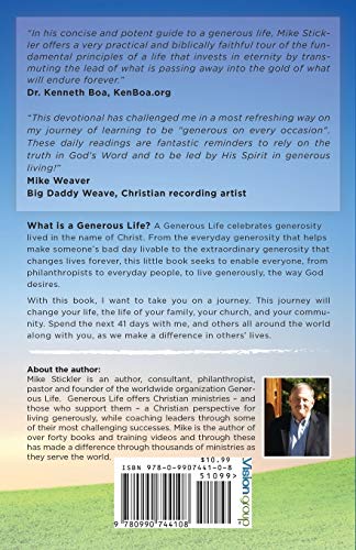A Journey to Generosity: 41 Days to a Generous Life,Used