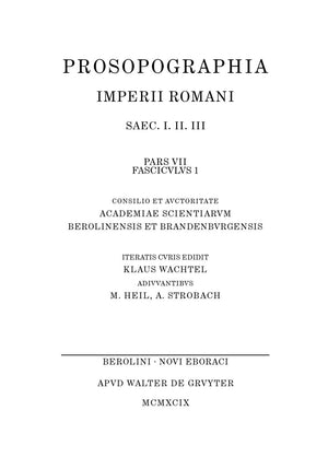 Q  R (Prosopograpjia) (Latin Edition),Used