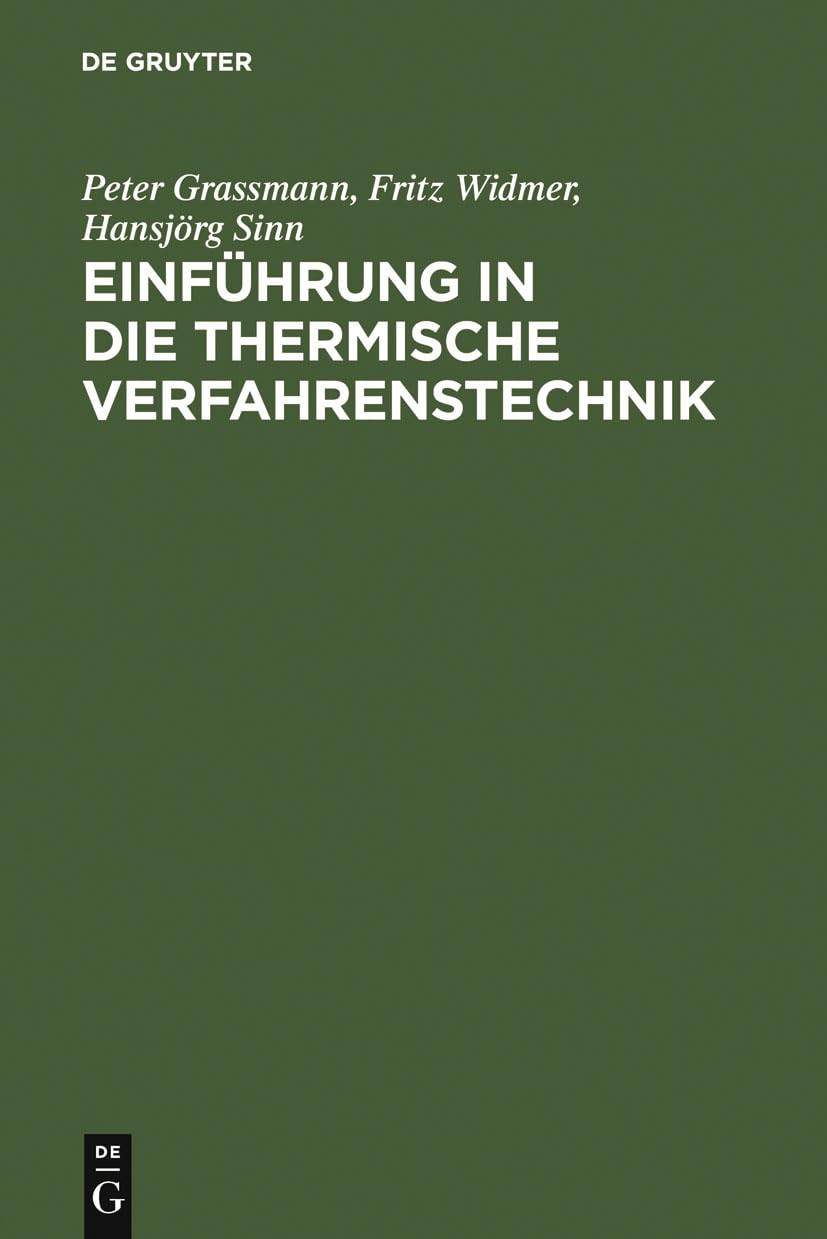 Einfhrung in die thermische Verfahrenstechnik (German Edition),Used