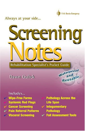 Screening Notes: Rehabilitation Specialists Pocket Guide