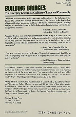 Building Bridges: The Emerging Grassroots Coalition of Labor and Community (Sage Library of Social Research; 181),Used