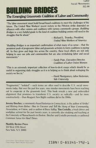 Building Bridges: The Emerging Grassroots Coalition of Labor and Community (Sage Library of Social Research; 181),Used