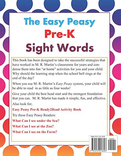 The Easy Peasy PreK Sight Words Activity Book,Used