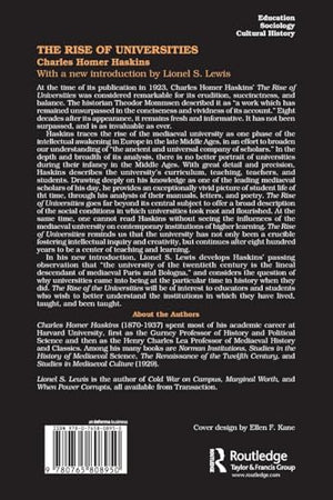The Rise of Universities: Charles Homer Haskins (Foundations of Higher Education),Used