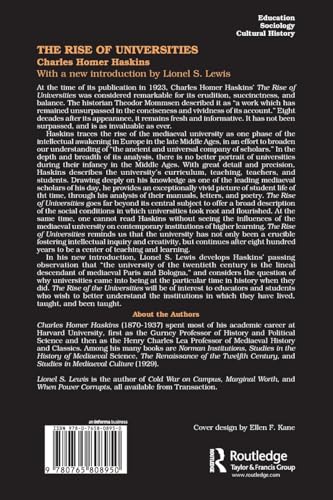 The Rise of Universities: Charles Homer Haskins (Foundations of Higher Education),Used