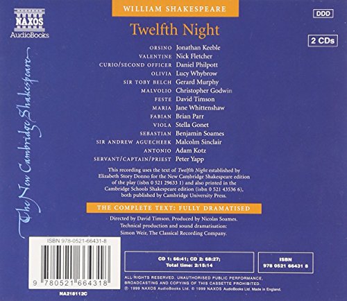 Twelfth Night 2 CD Set (New Cambridge Shakespeare Audio),Used
