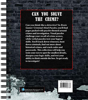 Brain Games Criminal Mind Puzzles by Publications International - Challenging Puzzles for Sharpening Your Problem-Solving Skills