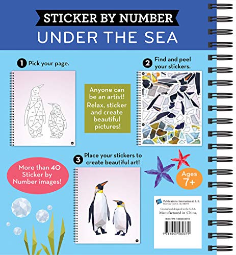 Brain Games  Sticker By Number: Under The Sea  2 Books In 1 (42 Images To Sticker)