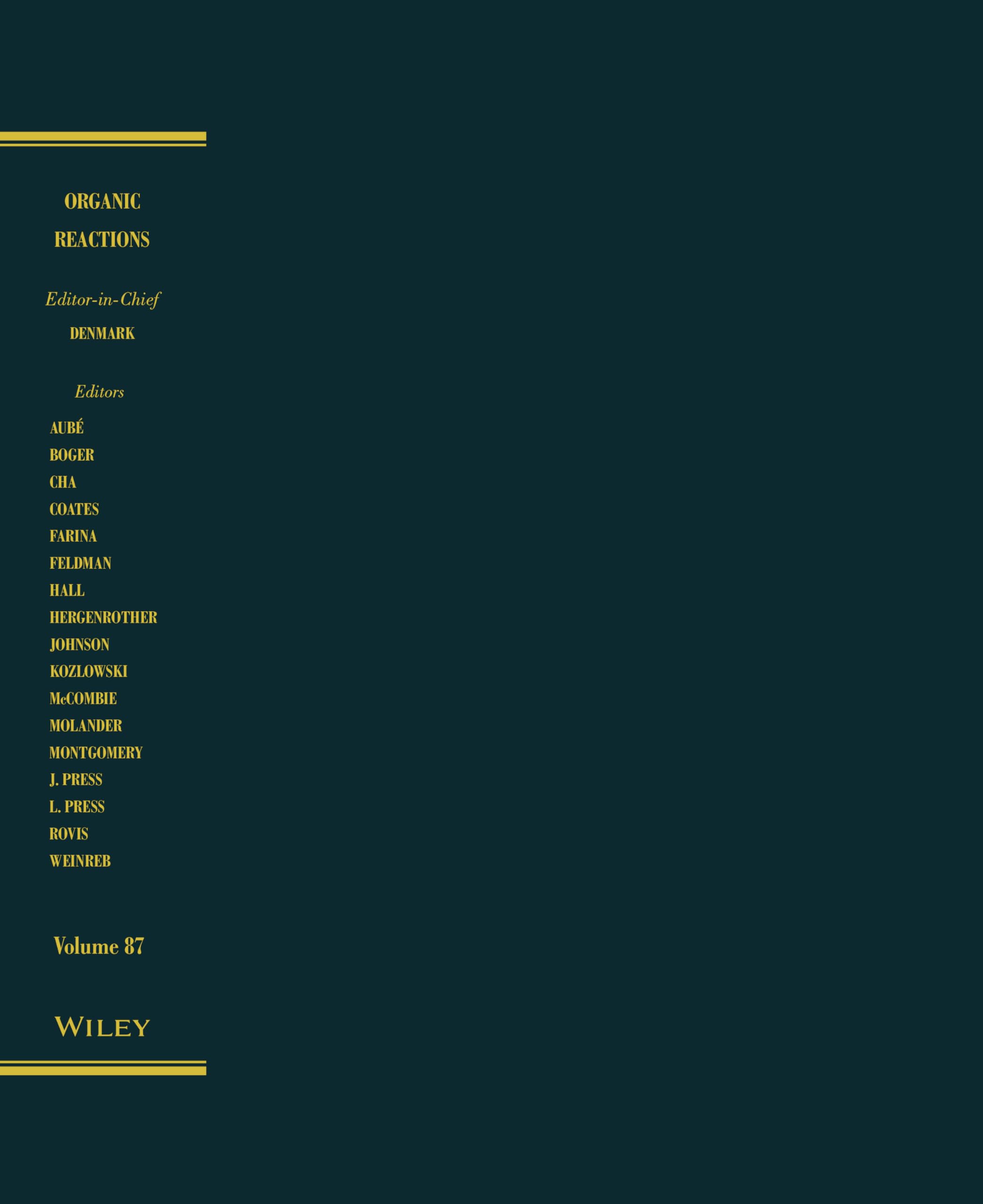 Organic Reactions, Volume 87,Used