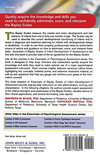 Essentials of Bayley Scales of Infant Development II Assessment,Used