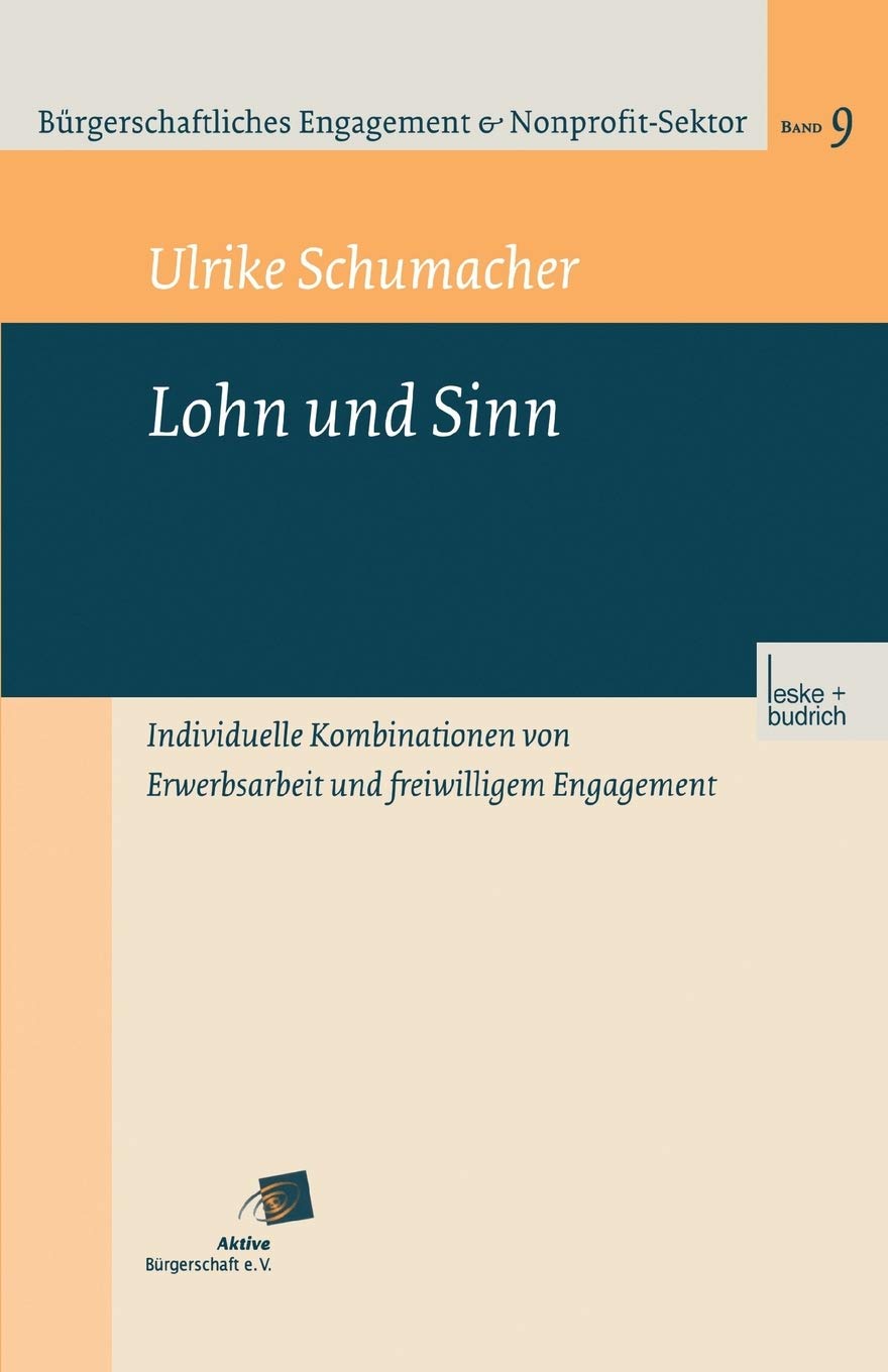 Lohn und Sinn: Individuelle Kombinationen von Erwerbsarbeit und freiwilligem Engagement (Brgerschaftliches Engagement und NonPr,Used