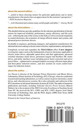 EnergyEfficient Electric Motors, Revised and Expanded (Electrical and Computer Engineering),Used
