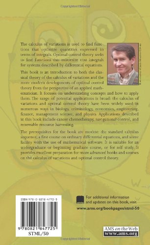 A Primer On The Calculus Of Variations And Optimal Control Theory (Student Mathematical Library) (Student Mathematical Library, ,New