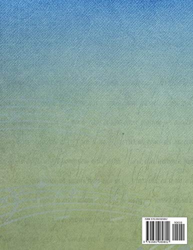 Standard Wirebound Manuscript Paper Book (BlueGreen Cover): 12 stave, 100 pages, 8.5 x 11,Used