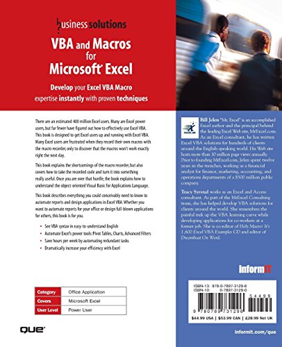 VBA and Macros for Microsoft Excel,Used
