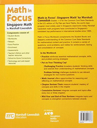 Math In Focus: Singapore Math: Student Workbook, Book A Grade 1,Used