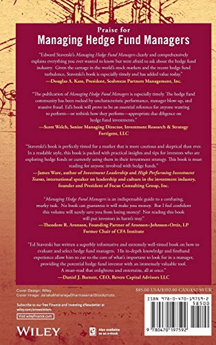 Managing Hedge Fund Managers: Quantitative and Qualitative Performance Measures,Used