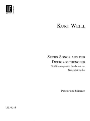 6 (Six) Songs from Threepenny Opera for Guitar Quartet Score and Parts,Used