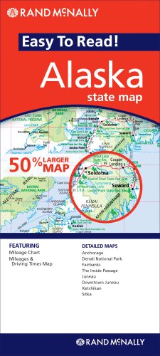 Rand Mcnally Easy To Read! Alaska State Map,New