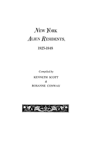 New York Alien Residents, 18251848,Used