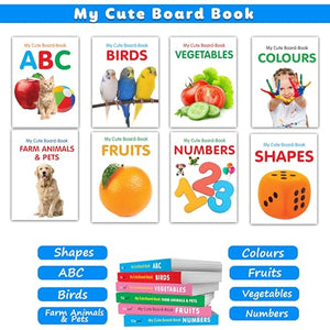 First Board Book All In One Learning Book For Children - Educational Picture Books, Pocket Books For Children, Kids Learning Books | Pack Of 8 Books