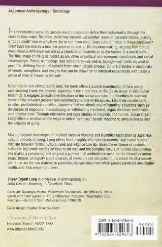Final Days: Japanese Culture And Choice At The End Of Life,Used
