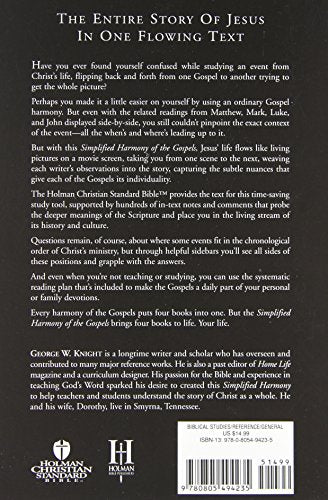 A Simplified Harmony of the Gospels: Using the Text of the HCSB,Used