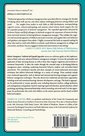 Behavior Management: Traditional and Expanded Approaches,Used