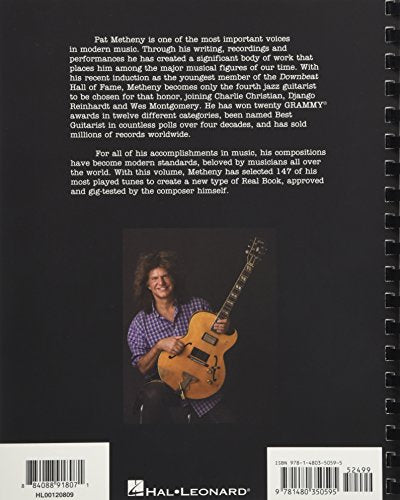 The Pat Metheny Real Book  Jazz Fake Book for C Instruments  147 Songs Including Last Train Home Better Days Ahead and Phase Da,Used