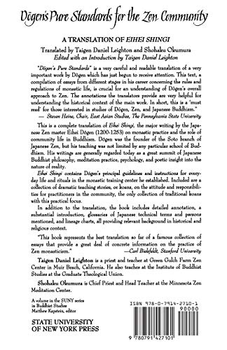 Dogen's Pure Standards for the Zen Community: A Translation of Eihei Shingi (Suny Series in Buddhist Studies),Used