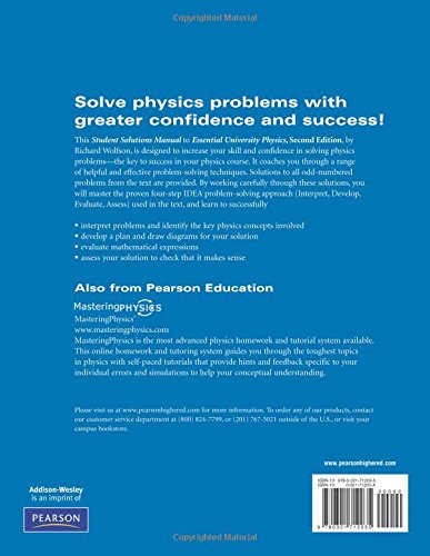 Student Solutions Manual For Essential University Physics, Volume 1,New