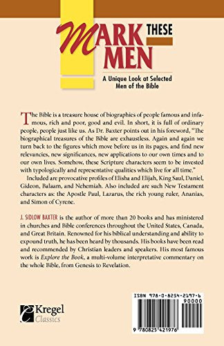 Mark These Men: A Unique Look at Selected Men of the Bible,New