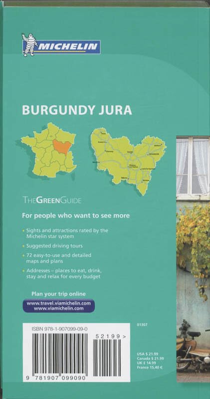 Michelin Green Guide Burgundy Jura (Green Guide/Michelin),Used