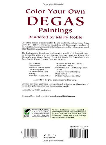 Color Your Own Degas Paintings (Dover Art Coloring Book),Used