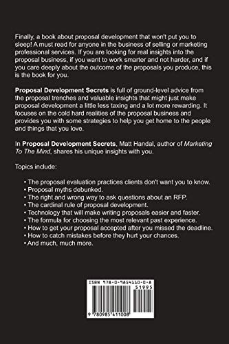 Proposal Development Secrets: Win More, Work Smarter, and Get Home on Time.,Used