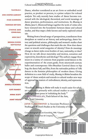 Meaning In Motion: New Cultural Studies Of Dance (Postcontemporary Interventions),Used