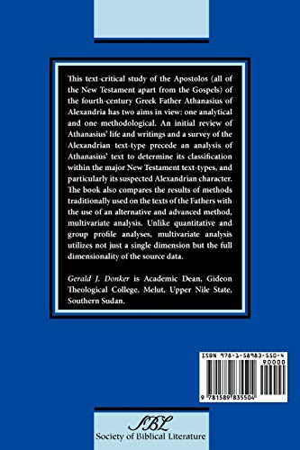 The Text of the Apostolos in Athanasius of Alexandria (New Testament in the Greek Fathers),Used