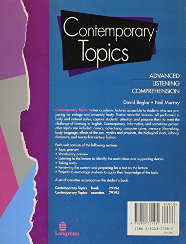Contemporary Topics: Advanced Listening Comprehension (Longman Lecture Series),Used