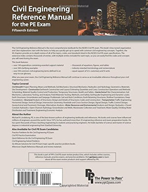 Civil Engineering Reference Manual for the PE Exam, 15th Ed,Used