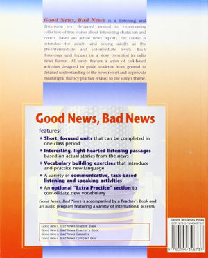Good News, Bad News: News Stories For Listening And Discussion: Student Book,New