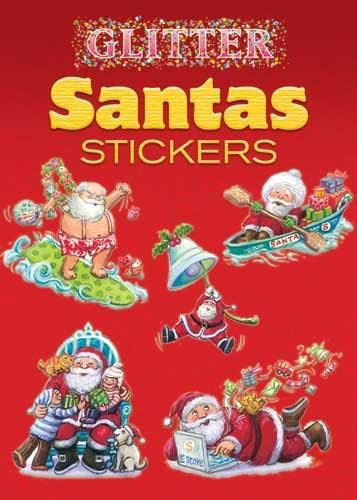 Glitter Santas Stickers (Dover Little Activity Books: Christmas),New