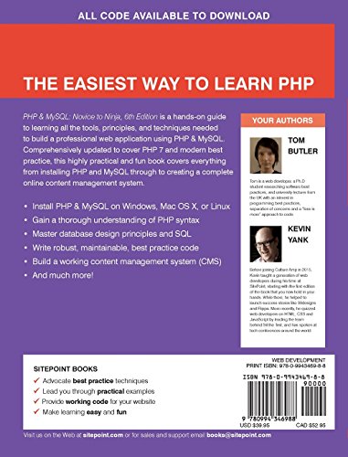 Php & Mysql: Novice To Ninja: Get Up To Speed With Php The Easy Way,Used