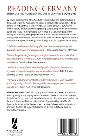 Reading Germany: Literature and Consumer Culture in Germany before 1933,Used