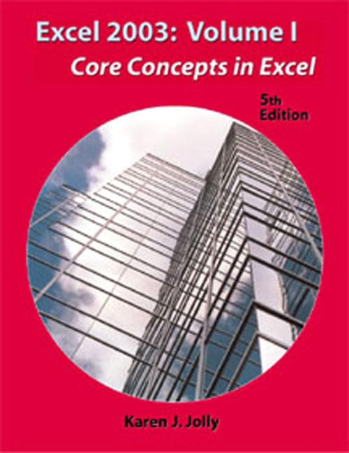 Excel 2003 for Office Xp: Core Concepts in Excel: 1,Used