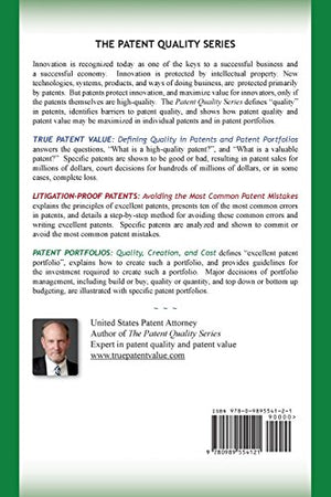 Patent Portfolios: Quality, Creation, and Cost,Used