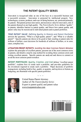 Patent Portfolios: Quality, Creation, and Cost,Used