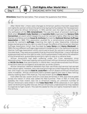 8th Grade Social Studies: Daily Practice Workbook | 20 Weeks of Fun Activities | History | Civic and Government | Geography | Ec,Used