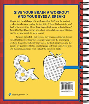 Brain Games  Word Searches  Large Print (Red)