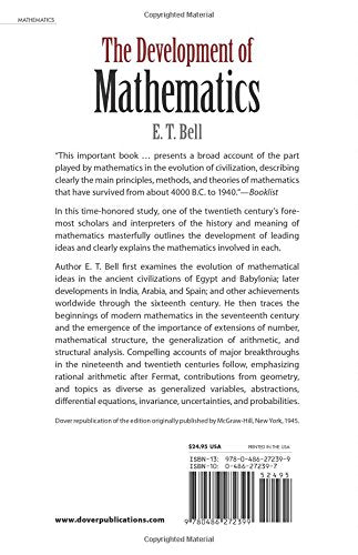 The Development Of Mathematics (Dover Books On Mathematics),Used